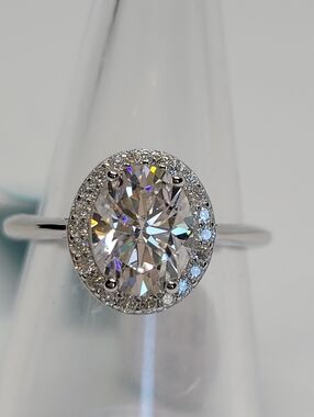 Stunning 2.22ctw Oval Moissanite With Halo
